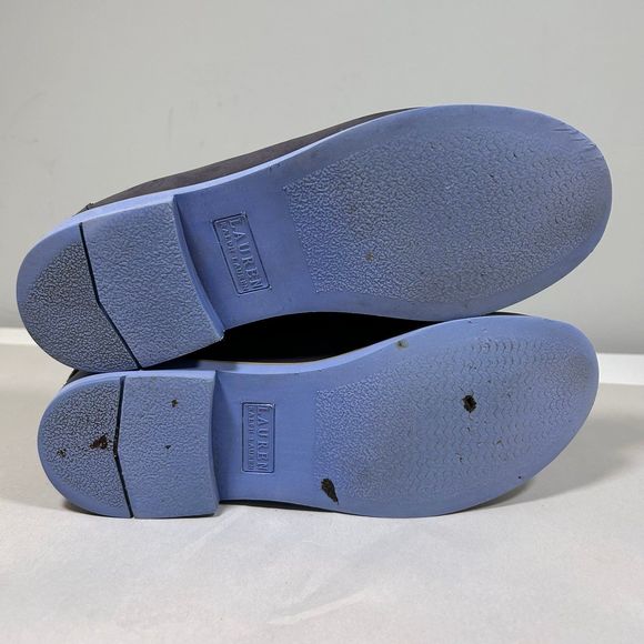 Lauren Ralph Lauren Suede Slip on Loafers Womens 7 Blue - Picture 8 of 9
